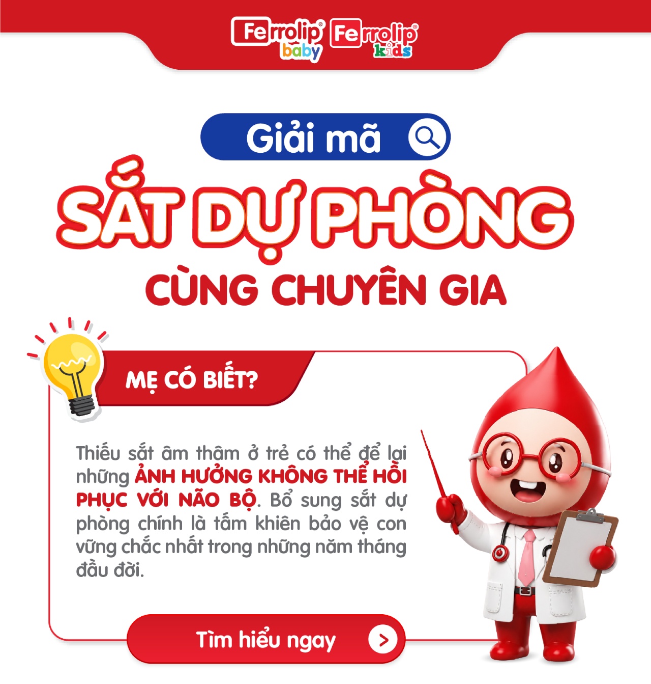 Bổ sung sắt dự phòng cùng Ferrolip